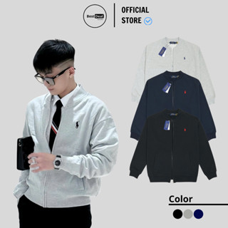 Áo Khoác Bomber Ralphlauren Thêu Ngựa, Áo Khoác Dài Tay Nam Nữ, Vải Nỉ Chân Cua Cao Cấp [Ảnh thật]