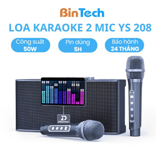 Loa karaoke bluetooth YS 208 BINTECH, loa karaoke công suất lớn lên đến 50W - Bảo hành 12 Tháng