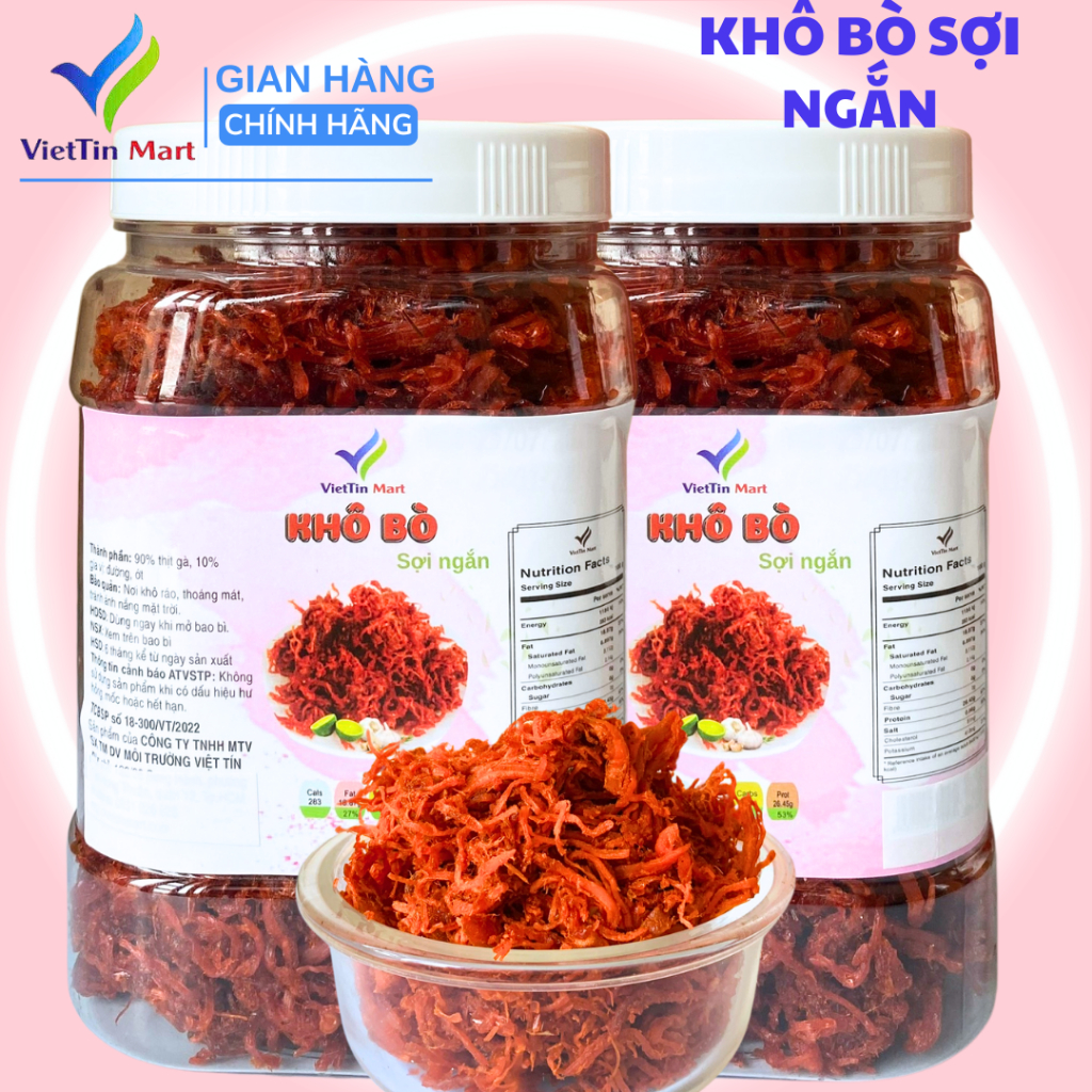 Thịt Bò Khô Sợi Thơm Ngon 1KG ( Khô Gà Giả Bò) VIETTIN MART