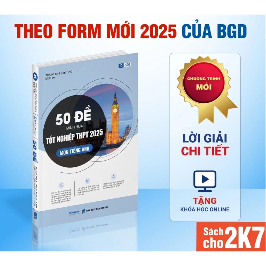 Sách - 50 đề minh họa Tốt nghiệp THPT 2025 Môn Tiếng Anh (Moon)