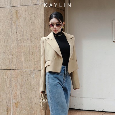 Áo khoác KAYLIN Blazer form rộng chất vải cotton dầy dặn phong cách thanh lịch sang trọng - N2366
