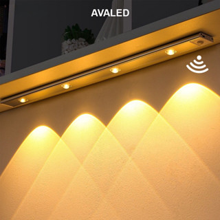 Đèn Led cảm biến chuyển động  AVALED 3 màu sáng, đèn trang trí phòng ngủ, decor dán tủ quần áo cảm ứng tự động sáng