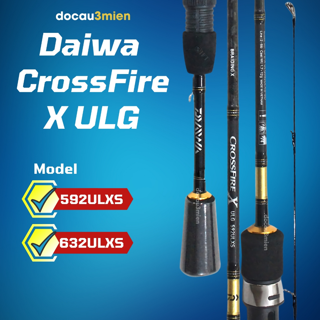 Cần Câu Lure Máy Đứng Daiwa CrossFire X ULG, 2 Khúc-Đồ Câu 3 Miền
