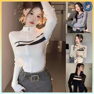 [A357] Áo khoác len nữ Cardigan dệt kim KHUY KÉO logo X CỔ CAO mặc 2 kiểu tay dài chống nắng - L2M