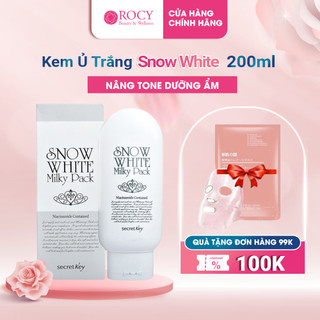  Kem Tắm Trắng Secret Key Snow White Milky Pack 2000gram Cấp Ẩm Trắng Sáng Mềm Mịn Làn Da 