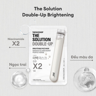 (Gift) 3 Mặt Nạ The Solution THE FACE SHOP  Double-Up Brightening 20ml