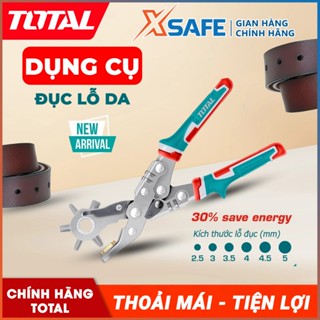 Kìm bấm lỗ vải da TOTAL THT33526, dụng cụ đục lỗ vải da dày 2.0mm, nhiều kích thước đục, tiết kiệm sức và thời gian