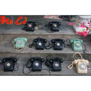 Điện thoại bàn quay số cổ dùng trang trí decor không gian xưa