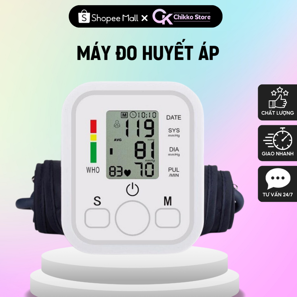 Máy Đo Huyết Áp YATASMART, Đo Nhịp Tim Điện Tử Bắp Tay Có Giọng Nói Tiếng Việt