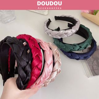  Băng đô cài tóc Doudou Bờm tóc tết bím Cài tóc lụa nữ Bờm tóc vải satin phong cách Hàn Quốc FG018 