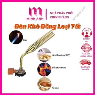 ĐÈN KHÒ GAS ĐÔI ĐƠN BẰNG ĐỒNG CAO CẤP, KHÒ GAS HAI NÒNG, KHÒ 2 ỐNG LẮP BÌNH GAS MINI [GIÁ SỈ]