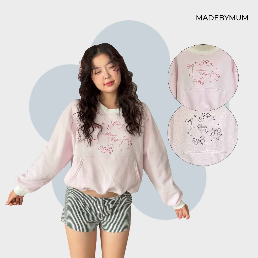 Áo Sweater MADE BY MUM in hình nhiều nơ Hana Sweater