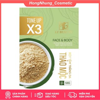 Bột tắm sáng da thảo mộc Tone UP X3 LT Beauty 500gr với 8 loại thảo dược từ thiên nhiên ( tặng combo chén muỗng )