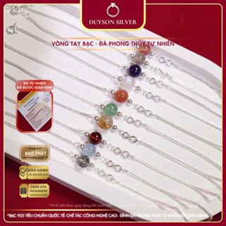 Vòng tay bạc nữ Duyson Silver bạc 925 mix hạt đá phong thủy Tự Nhiên và charm vô cực LTKX40