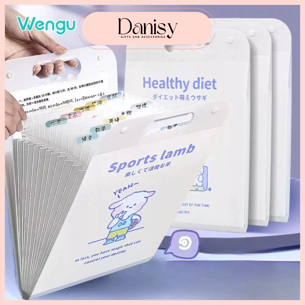 Tập file A4 13 WENGU NGĂN DÁNG DỌC đựng tài liệu bìa dễ thương nhiều màu sắc - Tiệm Danisy