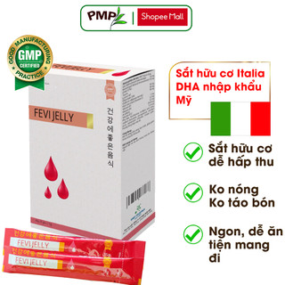  Sắt Hữu Cơ Cho Bé & Mẹ Fevi Jelly PMP Bổ Sung Sắt Cho Cả Người Lớn & Trẻ Em  Hộp 20 gói  