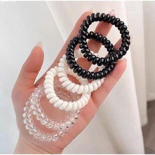 SET 2  Dây Cột Tóc Lò Xo Đen [Size Lớn 5.5 cm và nhỏ 3cm]