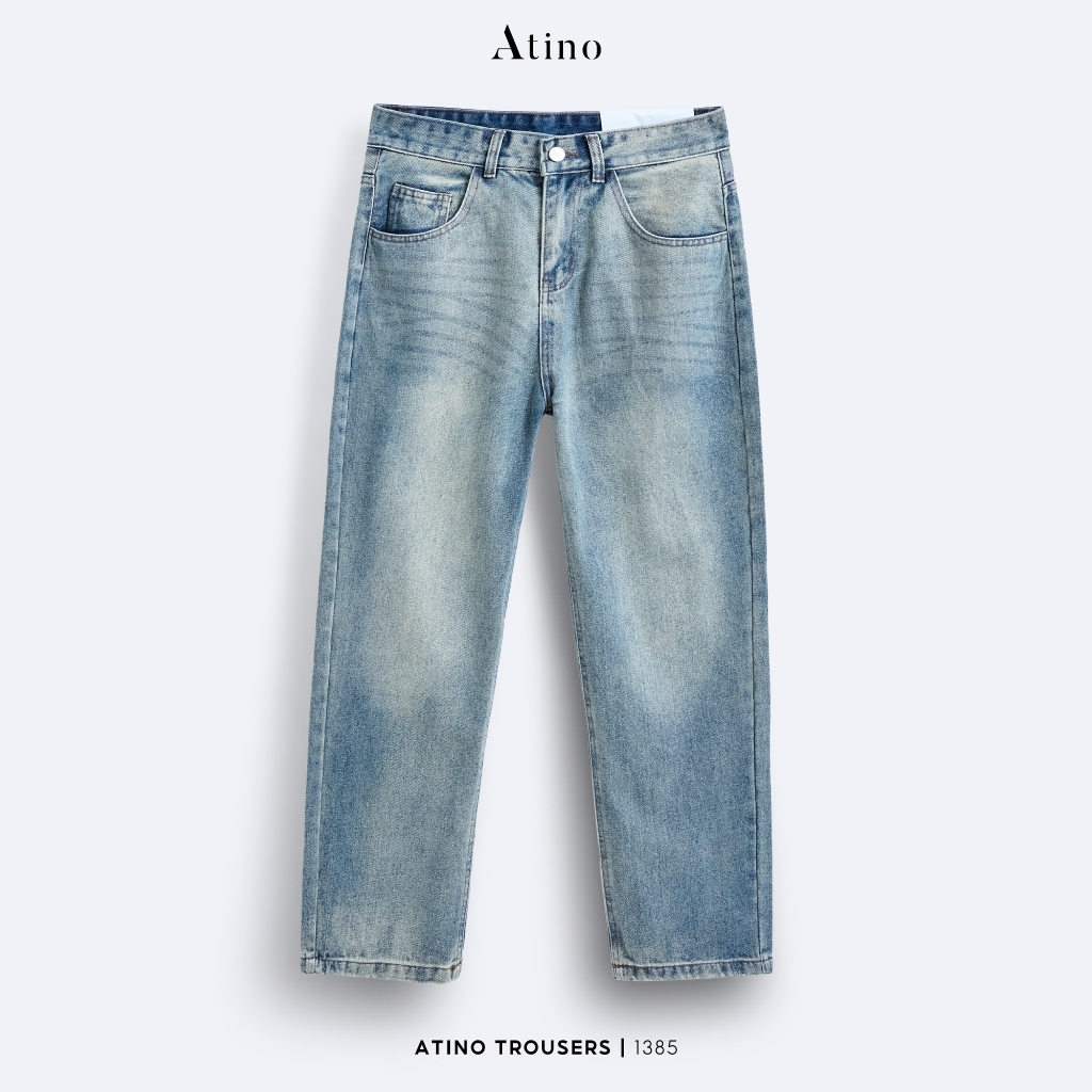 Quần Jean Nam Wash ATINO Chất Liệu Jean Cotton Form Loose 30.1.1385