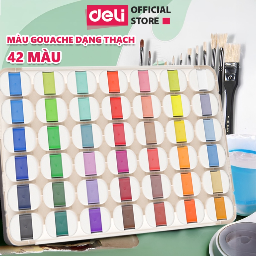 [🔥SALE 80% - GIẢM 2TR2] Màu Gouache Dmast HIMI Thạch Cao Cấp Deli - 42 Màu x 80ml -  Vẽ Tranh Phong 