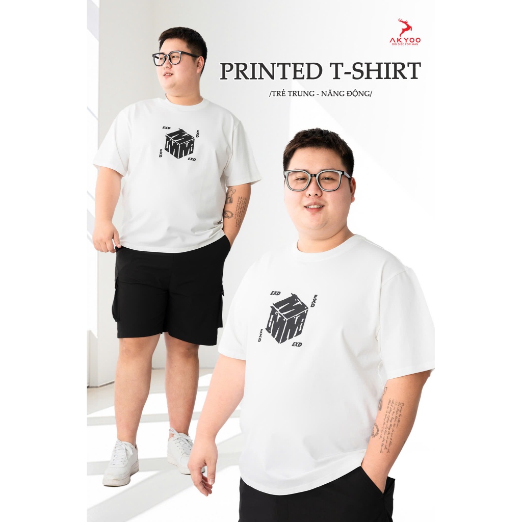 Áo Thun Nam Bigsize 80-140kg AKYOO Cao Cấp, Chất Liệu Cotton Co Giãn, Thoáng Mát, Akyoo Bigsize Nam 