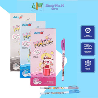 Combo 20 Bút Gel xóa được Thiên Long Điểm 10 - Bút mực nước ngòi 0.5mm, viết trơn mượt có gôm trên nắp TP-GELE01