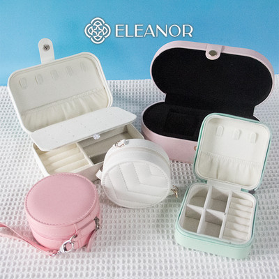 Hộp đựng trang sức da cao cấp Eleanor Accessories nhiều ngăn có khoá hộp phụ kiện trang sức 9171