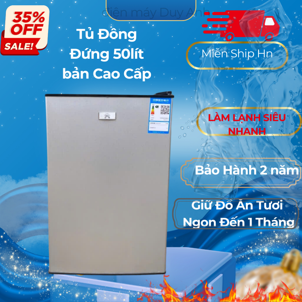Tủ Đông đứng 50 lít, đông hoàn toàn 7 cấp độ đông lạnh,hàng mới nhập khẩu chính hãng 100%