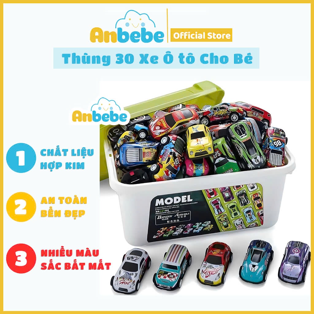Thùng 30 Xe Ô Tô Đồ Chơi Hợp Kim Anbebe