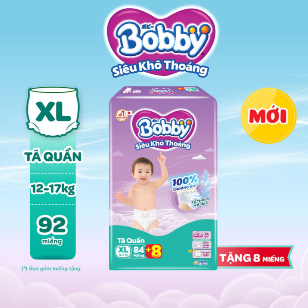 Tã quần Bobby Mega Jumbo : M112-L96-XL84-XXL76