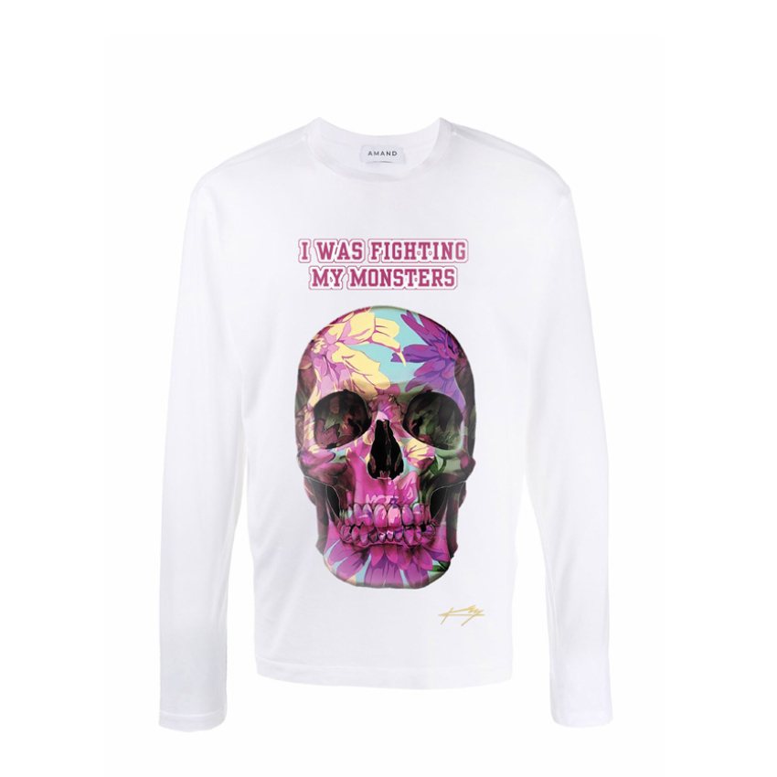 Áo thun Amand Unisex Long Sleeve T-shirt - Black/White/Grey