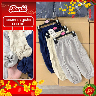 [TCP Combo 3] Quần nỉ cho bé trai, bé gái BONBI quần túi hộp chất dày dặn, mềm mại mặc thu đông