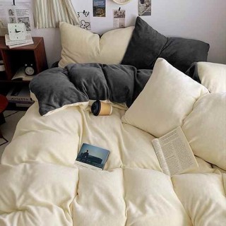 Bộ Chăn Ga Gối Nỉ Nhung Ấm Áp Màu Trơn Dày Dặn, Chăn Ga Nỉ Nhập Khẩu Cho Mùa Đông