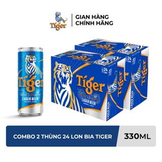 Nồng độ cồn 5% - Combo 2 Thùng 24 Lon Bia Tiger 330ml/Lon