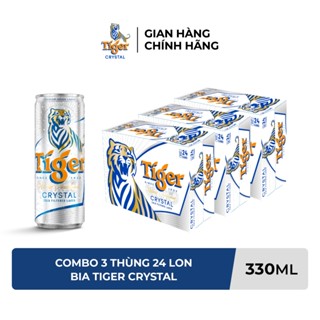 Nồng độ cồn 4.6% - Combo 3 Thùng 24 lon bia Tiger Crystal 330ml/lon