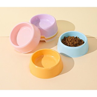 chén tròn nhựa màu basic cho chó mèo - T3 PETS SHOP