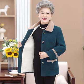   order Áo khoác dạ lông nữ trung niên dáng ngắn 40-80kg 