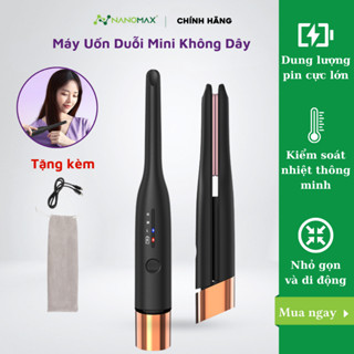   Chính Hãng  Máy Uốn Duỗi Tóc Không Dây NANOMAX YT-1066 Công Nghệ Làm Nóng Kép Gốm PTC 3 Mức Nhiệt Dung Lượng Pin Cao 