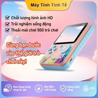 Máy chơi game cầm tay retro kết nối TV hỗ trợ 2 người 500 trò chơi màn hình HD nhỏ gọn màu Macaron pin lâu quà tặng hoàn