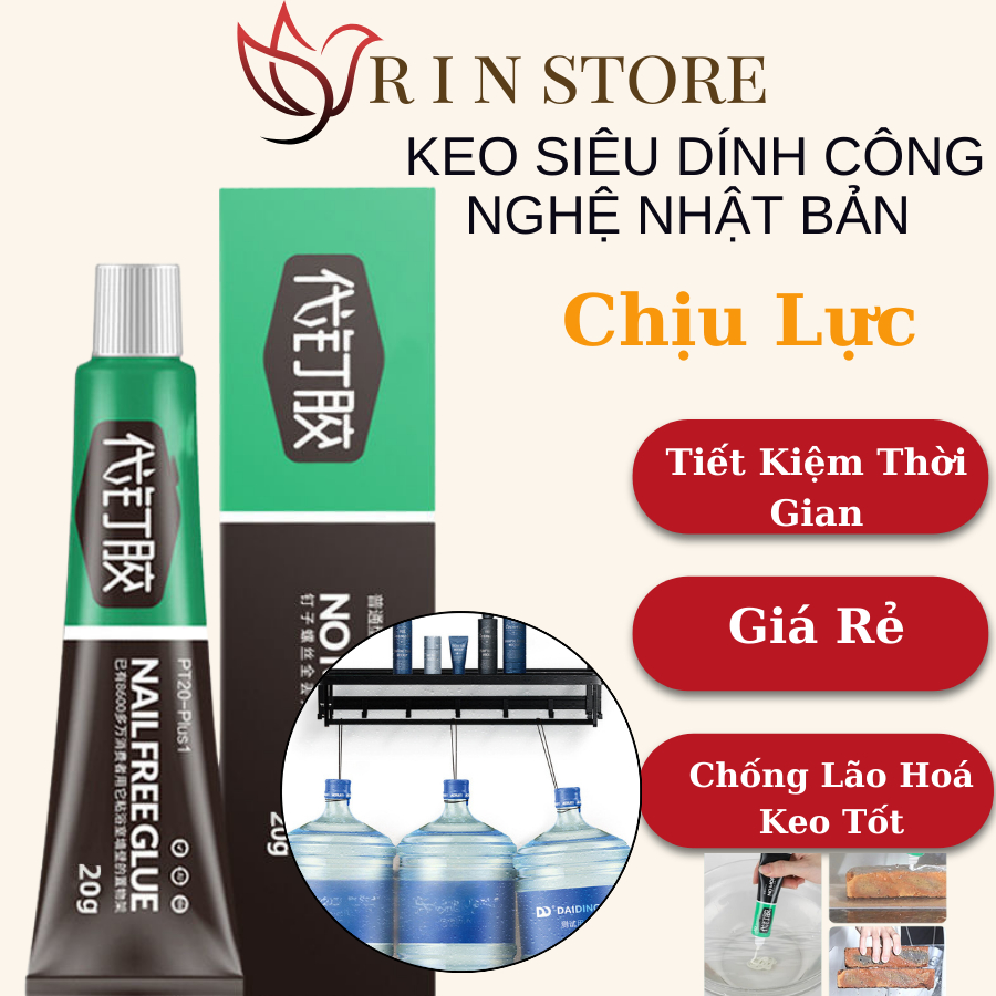 Keo Dán Tường Tuýt 20g 60g Keo Siêu Dính Đa Năng Dán Mọi Bề Mặt Tường Gỗ Thủy Tinh Chống Thấm RIN