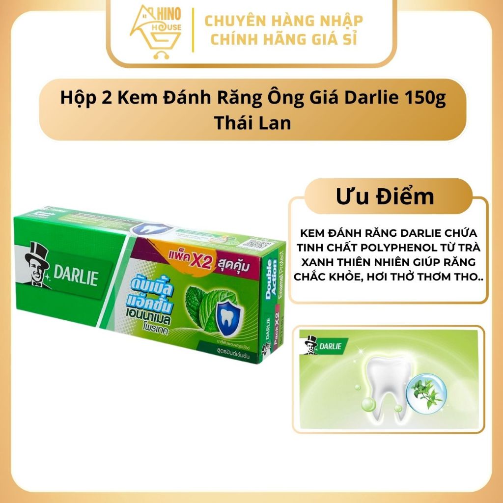 Hộp 2 Kem Đánh Răng Ông Giá Darlie 150g Chăm Sóc Hỗ Trợ Răng Miệng - Hinohouse