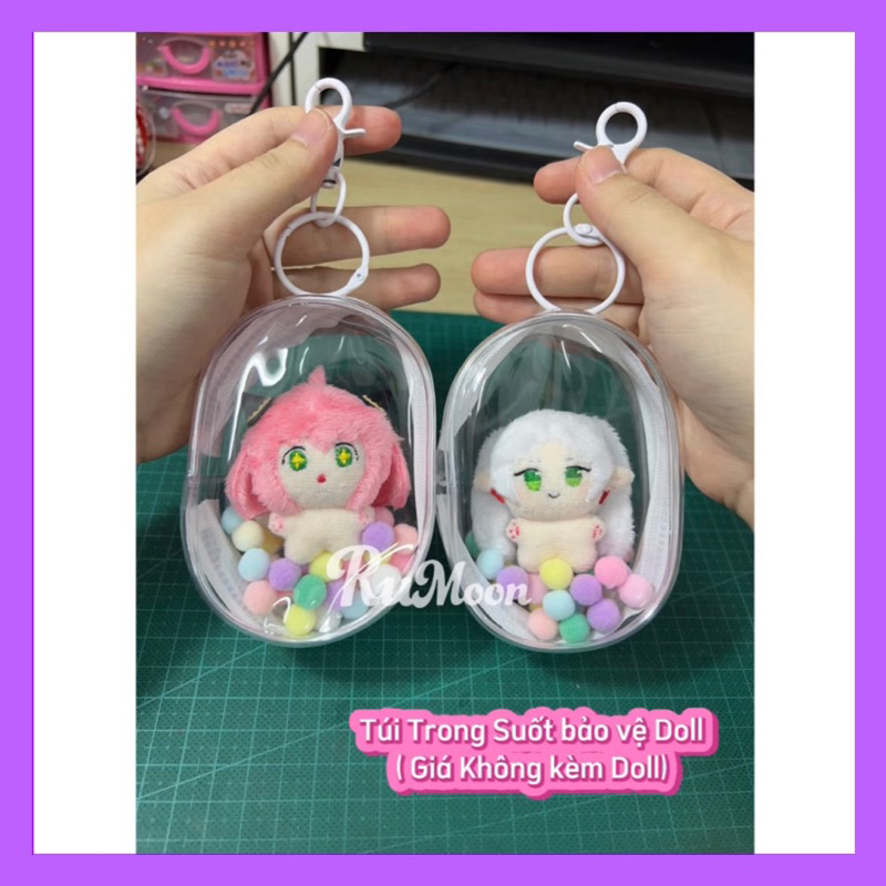 Túi Trong suốt Bảo vệ Doll 5cm (Kèm hạt bombom, Ko kèm Doll)