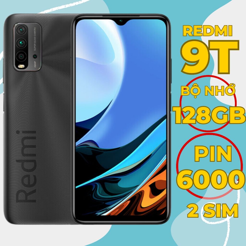 Điện thoại Redmi 9T Ram 6G/128gb pin 6000 điện thoại chính hãng, điện thoại giá rẻ bảo hành 6 tháng!/'.