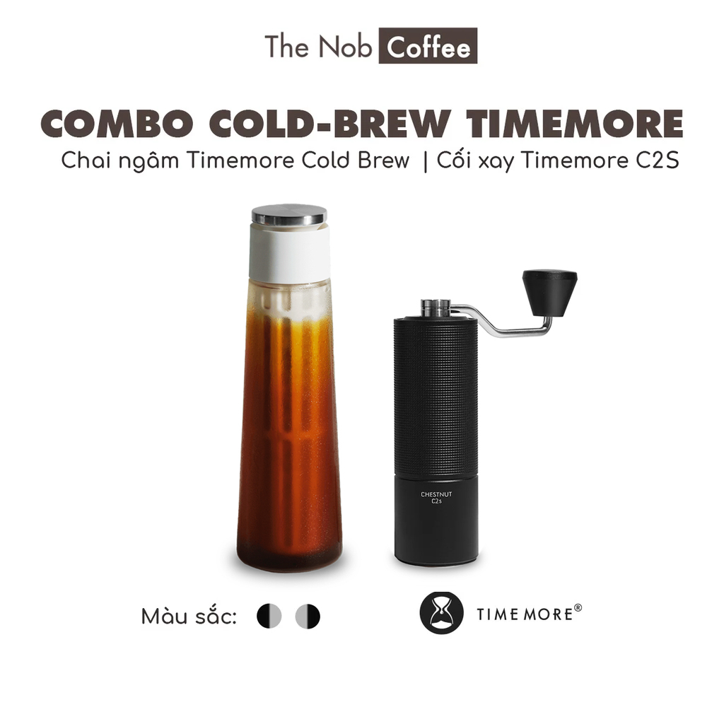 Combo Home Cold Brew Timemore - Chai ngâm cà phê cao cấp và máy xay cà phê cầm tay Timemore C2S |Kèm phễu đong