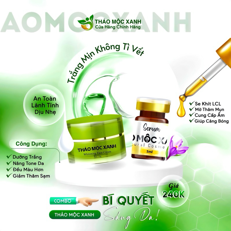 [Sẵn] Combo Thảo Mộc Xanh (1 kem face + 1 vàng)