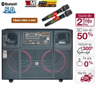 Loa Kéo 4 Tấc Đôi Bass 40 ( Lưới Đen ) BM G-K65 Công Suất 3500w Tặng Kèm 2 Mic F12
