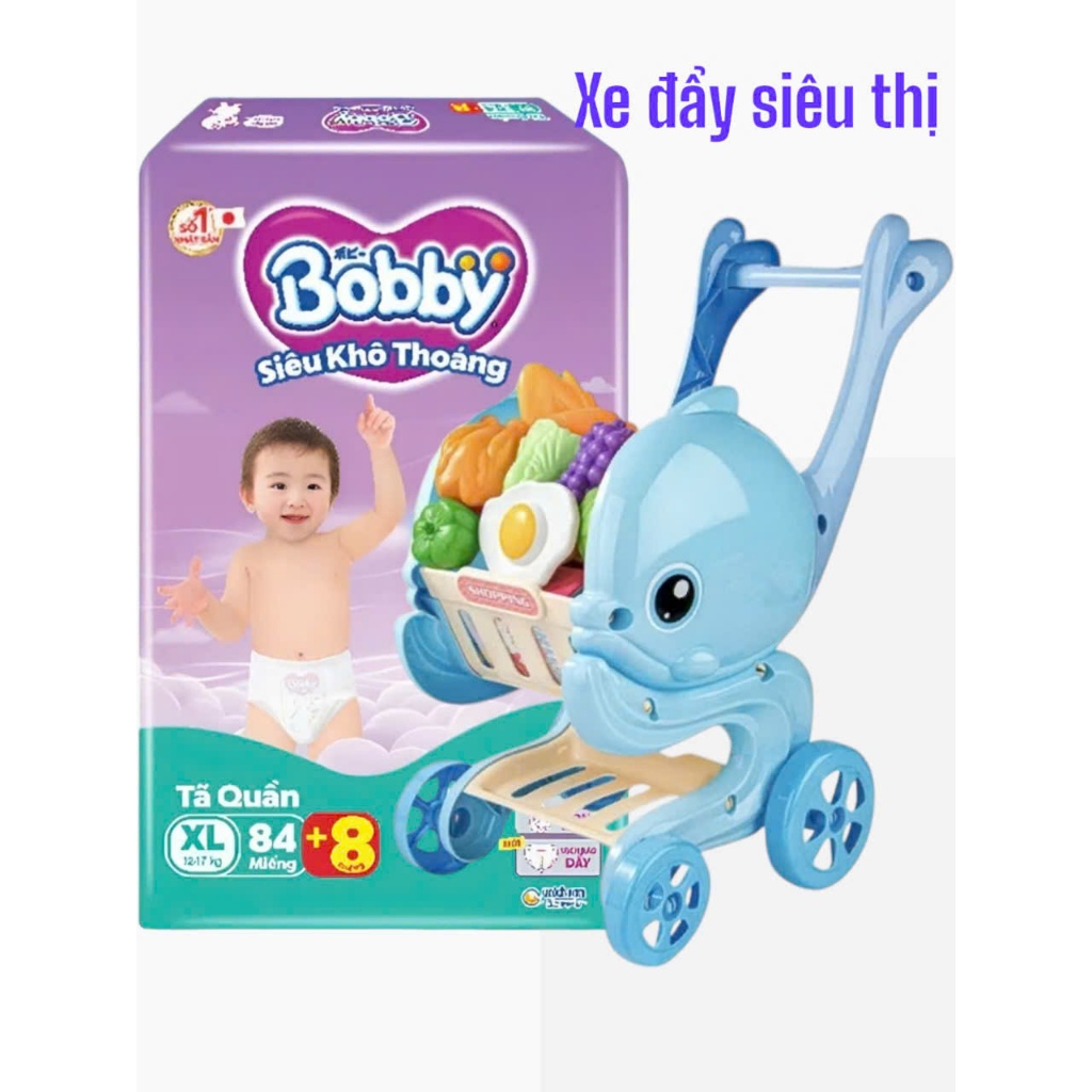 Tã quần Bobby Mega Jumbo : M112-L96-XL84-XXL76 kèm đồ chơi