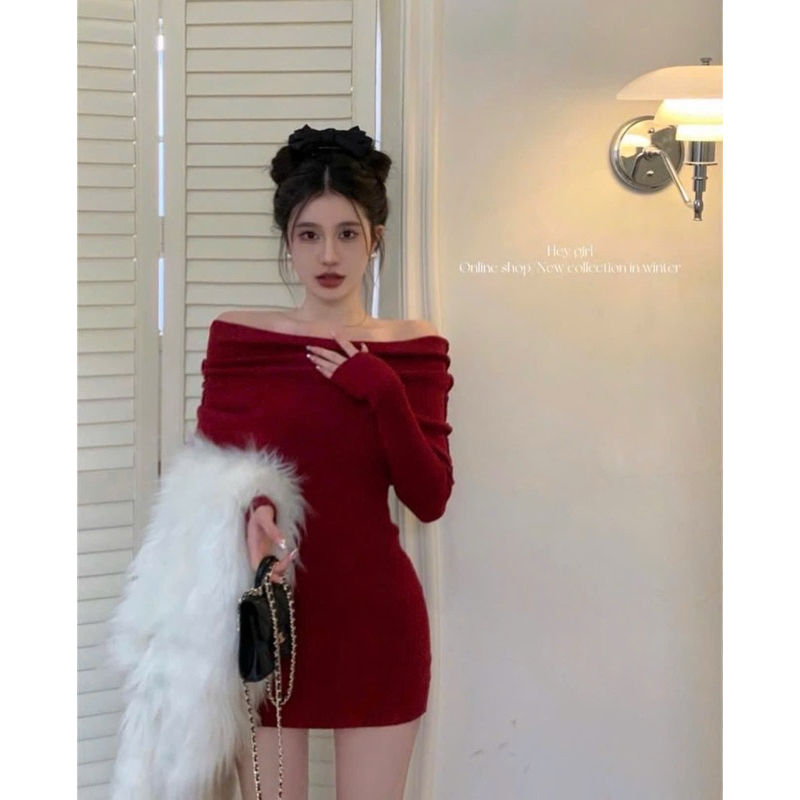 ĐẦM BODY ĐỎ TD TRỄ VAI