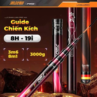 Cần câu tay đơn đài Cao Câp Guide Chiến Kích Pro 8h- Màu Titan cực đẹp - phôi cacbon siêu khỏe - giá siêu rẻ