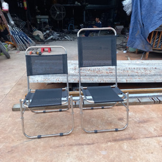 Ghế xếp lưng cao vải dù khung inox chắc chắn, ghế thích hợp cho quán trà chanh, trà sữa, du lịch dã ngoại