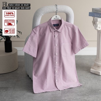 [BIGSIZE] Áo sơ mi nam ngắn tay BR vải ford, thoáng mát, thấm hút tốt, form regular fit, BAF01 - Bravery